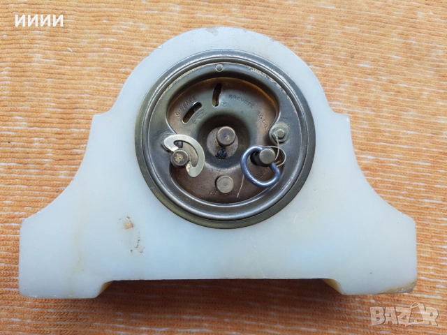 Мраморен часовник будилник, снимка 3 - Антикварни и старинни предмети - 51773084