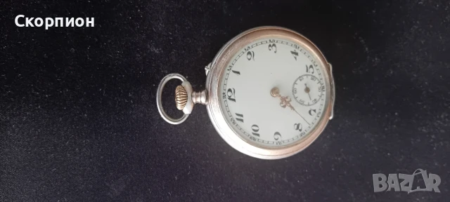 Швейцарски СРЕБЪРЕН джобен часовник Remontuar CILINDRE - 6 RUBIS- 1905г. - ПЕРФЕКТЕН с позлата, снимка 5 - Джобни - 51389193