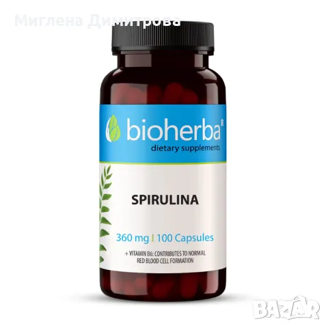 СПИРУЛИНА/ SPIRULINA, 100 капсули, 360мг, Биохерба, снимка 1 - Хранителни добавки - 49120032