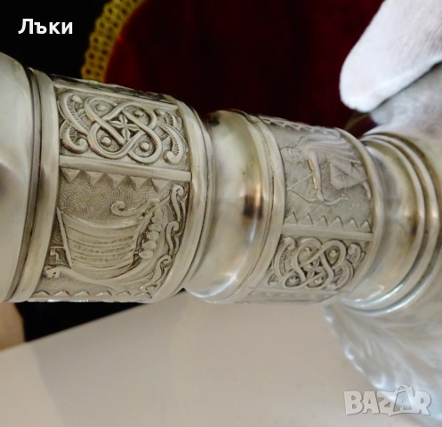 Калаен свещник,Викинги,драконов кораб Драккар,Норвегия. , снимка 6 - Антикварни и старинни предмети - 52068161