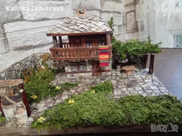 Макет на българска,старинна къща.Ръчна изработка., снимка 12 - Декорация за дома - 50155453