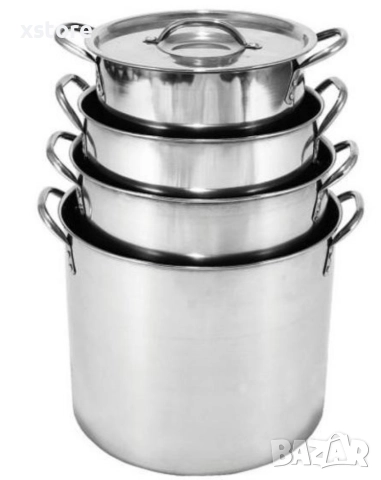 Тенджери от неръждаема стомана, 4 броя , снимка 2 - Съдове за готвене - 52695769