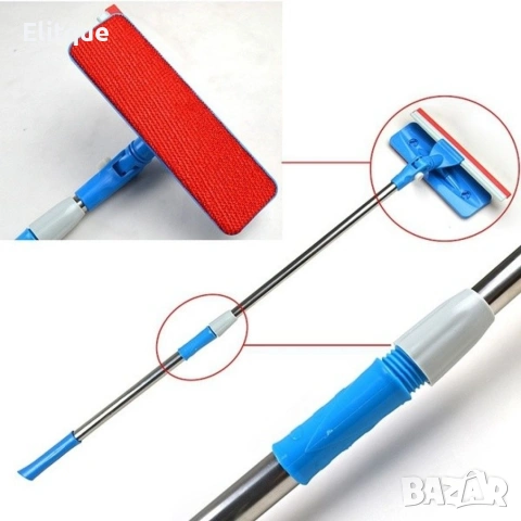 Микрофибърна стъклочистачка моп BLC MOP с телескопична дръжка, снимка 10 - Други инструменти - 53430479