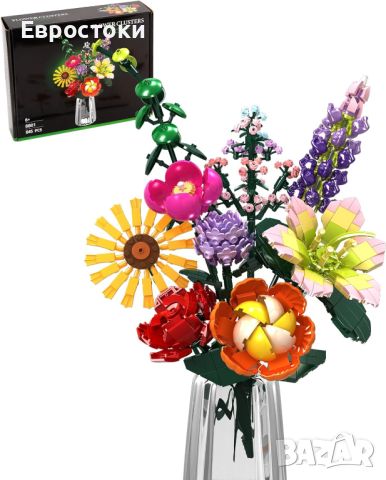 Flowers clusrers Комплект за изграждане на букет цветя - изкуствени цветя с рози, декорация, 845 