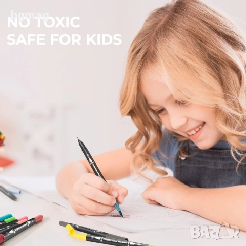 Ohuhu Maui Series маркери с два писеца тип четка и тънък писец,60 цвята, снимка 7 - Ученически пособия, канцеларски материали - 52146416