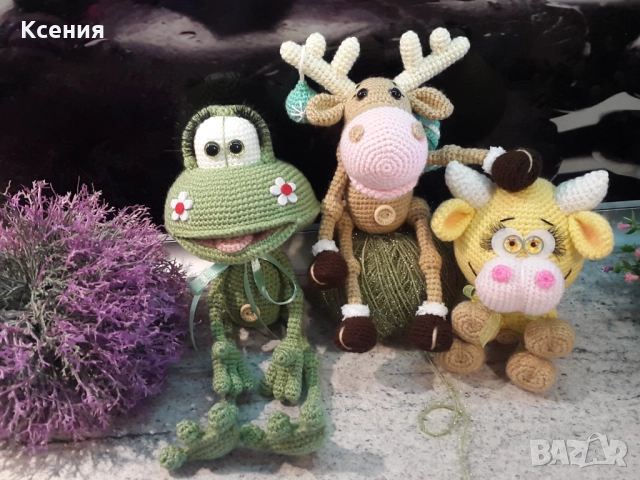 Плетена играчка Бик, Бик малък, Плетени, ръчно изработени, прекрасен подарък, снимка 10 - Плюшени играчки - 52062853