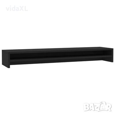 vidaXL Стойка за монитор, черна, 100x24x13 см, ПДЧ（SKU:800334