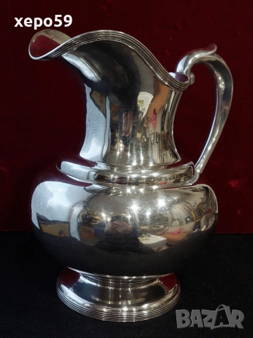 Сребърна кана за вода или вино,сребро 925,вместимост 1800 мл.Отлично състояние. , снимка 5 - Сервизи - 52776255