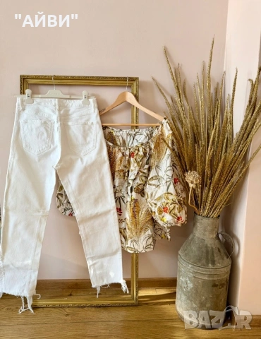 ZARA дамски дънки и риза H&M, снимка 2 - Дънки - 53966394