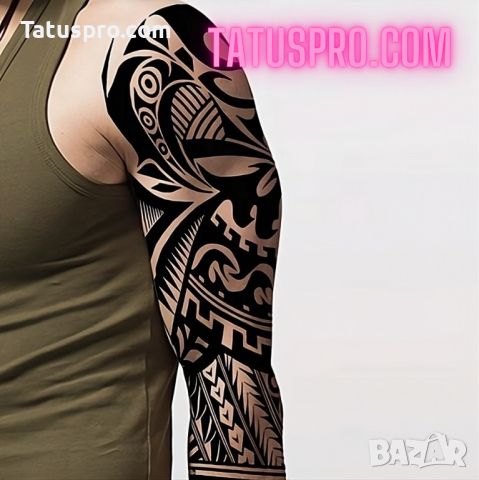 Временна татуировка "Warrior's Spirit" | Бърза доставка | Tatuspro.com, снимка 2 - Други - 45370322