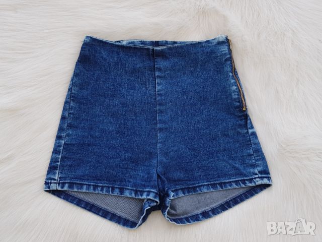 Дънкови панталони с висока талия H&M размер XS, снимка 4 - Къси панталони и бермуди - 45270749