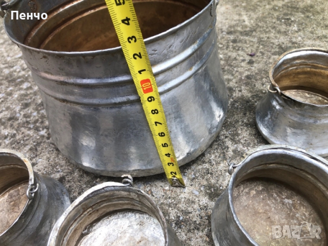 комплект автентични медни котлета /бакърчета, менчета/, снимка 8 - Антикварни и старинни предмети - 51690360