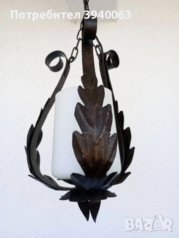 Стар полилей от ковано желязо еденичен колекция, снимка 3 - Лампи за таван - 43952225