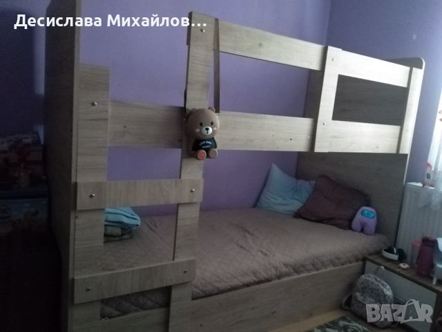 Двуетажно легло плюс матрак , снимка 1 - Мебели за детската стая - 45341862