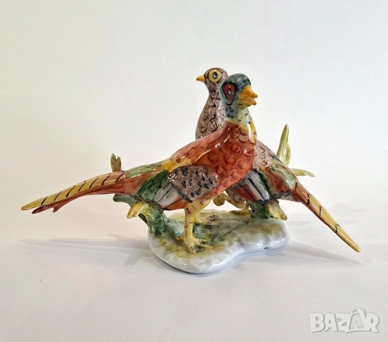 Порцеланова фигурка на фазани -  Porfin, Румъния, снимка 4 - Статуетки - 53840831