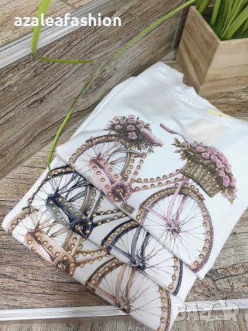 Вталена дамска тениска с колело, снимка 9 - Тениски - 54119940