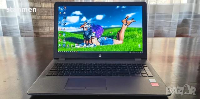 Продавам лаптоп HP 250 G6/матFullHD15.6сKам/4x2ghzТhr/SSD256gb/8gb/R5m330/НоваБат/Профилактиран , снимка 2 - Лаптопи за дома - 53945085