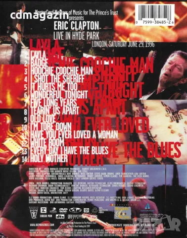 DVD Eric Clapton – Live In Hyde Park, снимка 2 - DVD дискове - 48935325