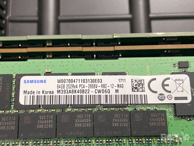 SAMSUNG 64GB 2S2R*4 DDR4-2666 RDIMM PC4-21300V-R RAM памет, снимка 2 - RAM памет - 46445274