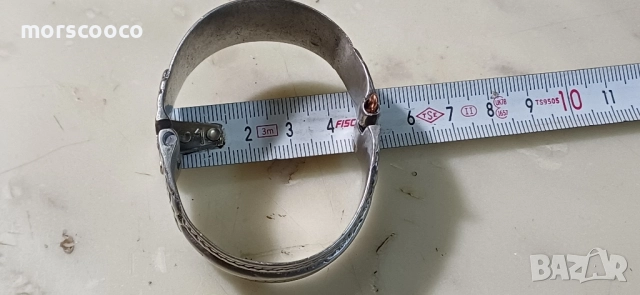 Възрожденска сребърна гривна - сачан , снимка 4 - Гривни - 52461489