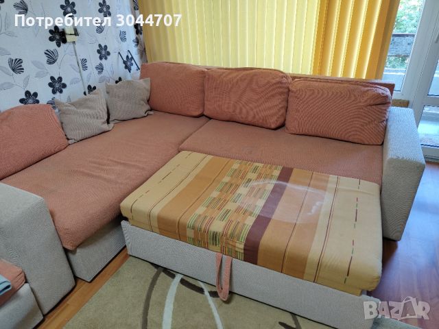 Продавам употребявам ъглов разтегателен диван ямбол, снимка 1 - Дивани и мека мебел - 45490193