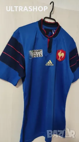 Ръгби фланелка на Франция Adidas M size Rugby France , снимка 4 - Тениски - 46885908