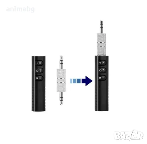 ANIMABG Съвместим комплект за кола Bluetooth, Адаптер Auto AUX, Аудио приемник, 3.5MM жак