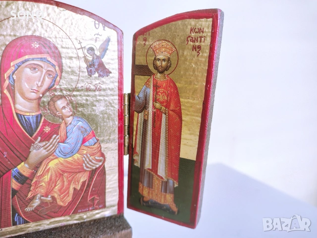 Триптих,Икона, снимка 3 - Антикварни и старинни предмети - 53668947