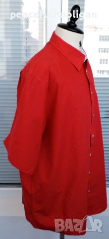 Paul Smith - елегантна  мъжка  маркова червена риза с къс ръкав размер XXL , снимка 5 - Ризи - 45269137