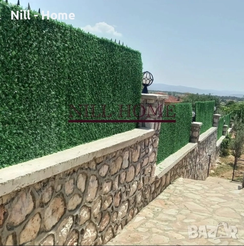 Поцинкована мрежа с декорация ( ИЗКУСТВЕНА ТРЕВА ) 4 мм тел. 40 мм. Око