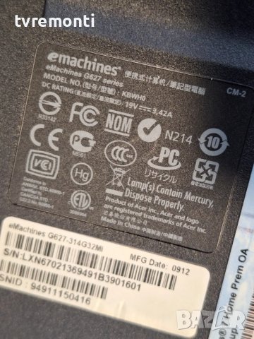 Лаптоп Acer eMachines G627 на чати, снимка 4 - Части за лаптопи - 49552197