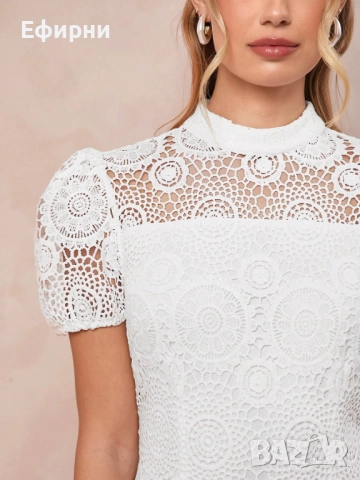 Бяла рокля, Дантелена рокля, снимка 3 - Рокли - 51440276