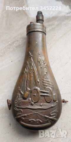 барутница месинг Италия за ценители , снимка 4 - Антикварни и старинни предмети - 53657434