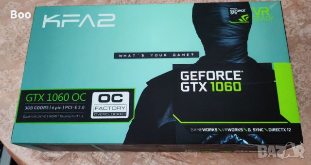 Видео Карта KFA2 GeForce GTX 1060 3GB GDDR5 192bit. OC, снимка 2 - Видеокарти - 46114706