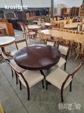 Масивна Разтегателна Трапезна Маса с 6-стола-внос от Германия!, снимка 2 - Маси - 54189098