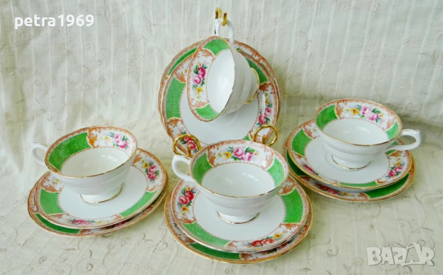 Английски порцеланови тройни сетове на Jackson & Gosling от периода 1919-1930г.
