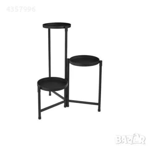 Декоративен цветарник, Метал, 3 нива, Черен, снимка 2 - Декорация за дома - 50080280