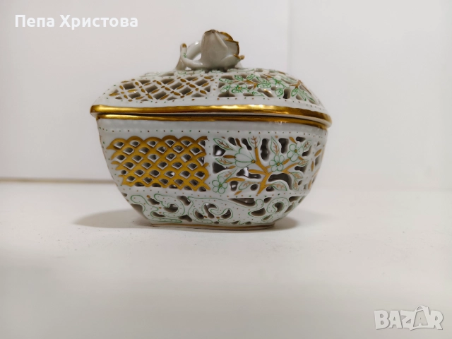 Кутия за бижута от ажурен унгарски порцелан Herend, снимка 9 - Други - 52655400