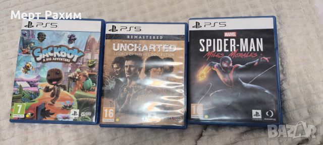 За Sackboy 70лв, За Spider-Man 60лв за Uncharted 50лв за трите 150лв, снимка 1 - Игри за PlayStation - 45906362