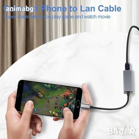 ANIMABG USB Type C мрежова карта, 1000Mbps, снимка 4 - Друга електроника - 53462271
