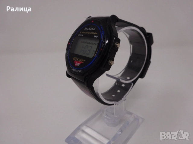 Мъжки електронен часовник Spirale, хронограф с аларма, снимка 4 - Мъжки - 52371461