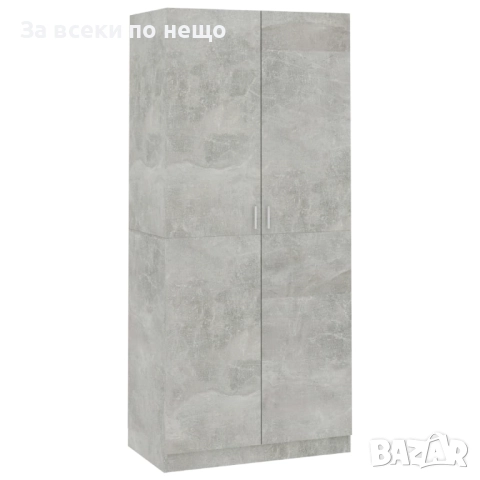 Гардероб, бетонно сив, 90x52x200 см, ПДЧ Код P1160, снимка 3 - Гардероби - 51705048