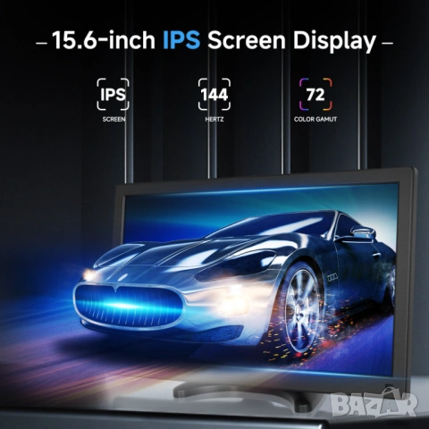 Монитор 12v 15.6” IPS, FULL HD Монитор за кола, камион, автомобил, компютър, HDMI, VGA с говорители, снимка 3 - Аксесоари и консумативи - 53873231