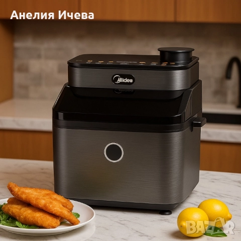 Midea DualTaste Air Fryer MF-CY75C2 – 7L капацитет, JuicyLock технология, снимка 4 - Фритюрници - 51992199
