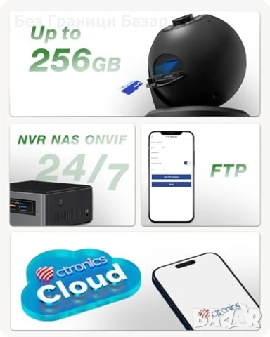 Нова 4K 8MP AI Камера за Наблюдение, 360° PTZ, 5GHz Wi-Fi, Авто Проследяване, снимка 6 - IP камери - 50636628