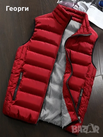 Червен топъл елек, уникекс, снимка 6 - Якета - 51606169