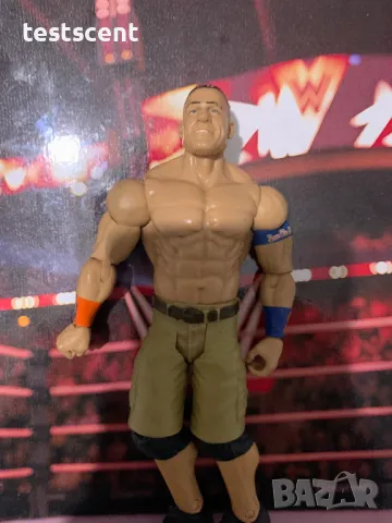 Екшън фигура WWE John Cena Джон Сина Mattel Basic Khaki Shorts Red Bands figure играчка, снимка 2 - Колекции - 48831124