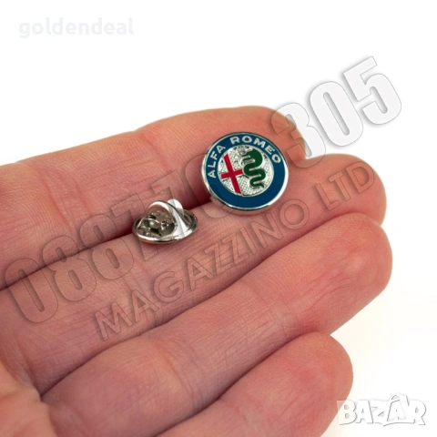 Значка Алфа Ромео Подарък за Фенове на марката Лого Метал и Емайл, снимка 4 - Подаръци за мъже - 53747841