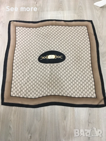 GUCCI шал коприна 90/90 , снимка 3 - Шалове - 53837588