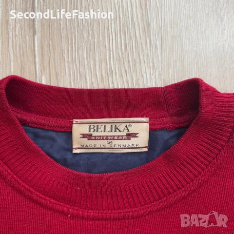Винтидж мъжки пуловер Belika Golfers Windstopper, червен, размер 54, снимка 2 - Суичъри - 52656742